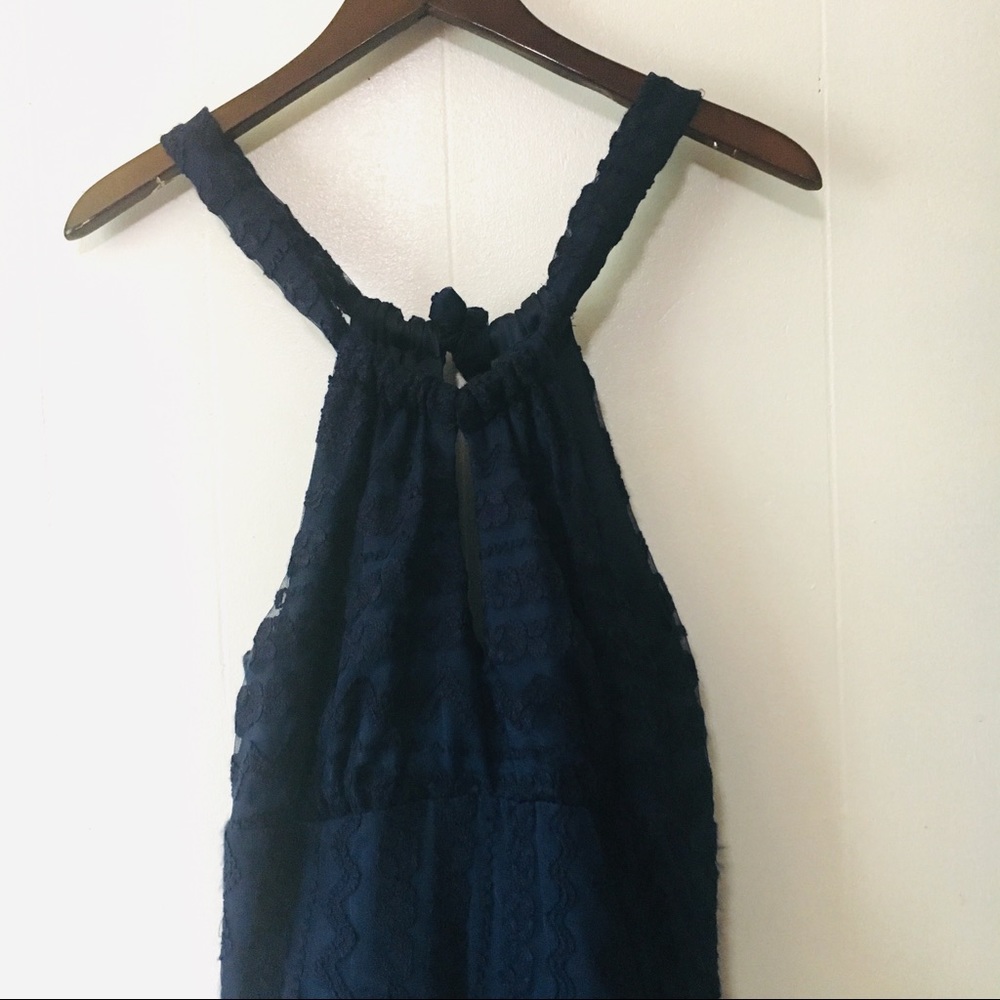 • BUNDLED // trina turk navy tie-back halter lace dress • - Picture 2 of 7